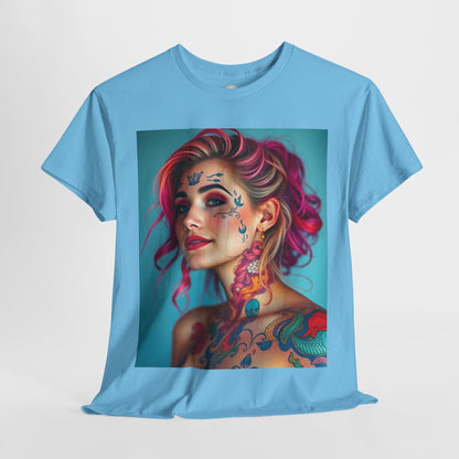 Unisex Heavy Cotton T-Shirt, Pisces, Zodiac v3, Sexy Art