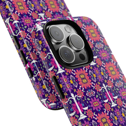 Tough Cases, Libra, Zodiac v4, Flower Pattern