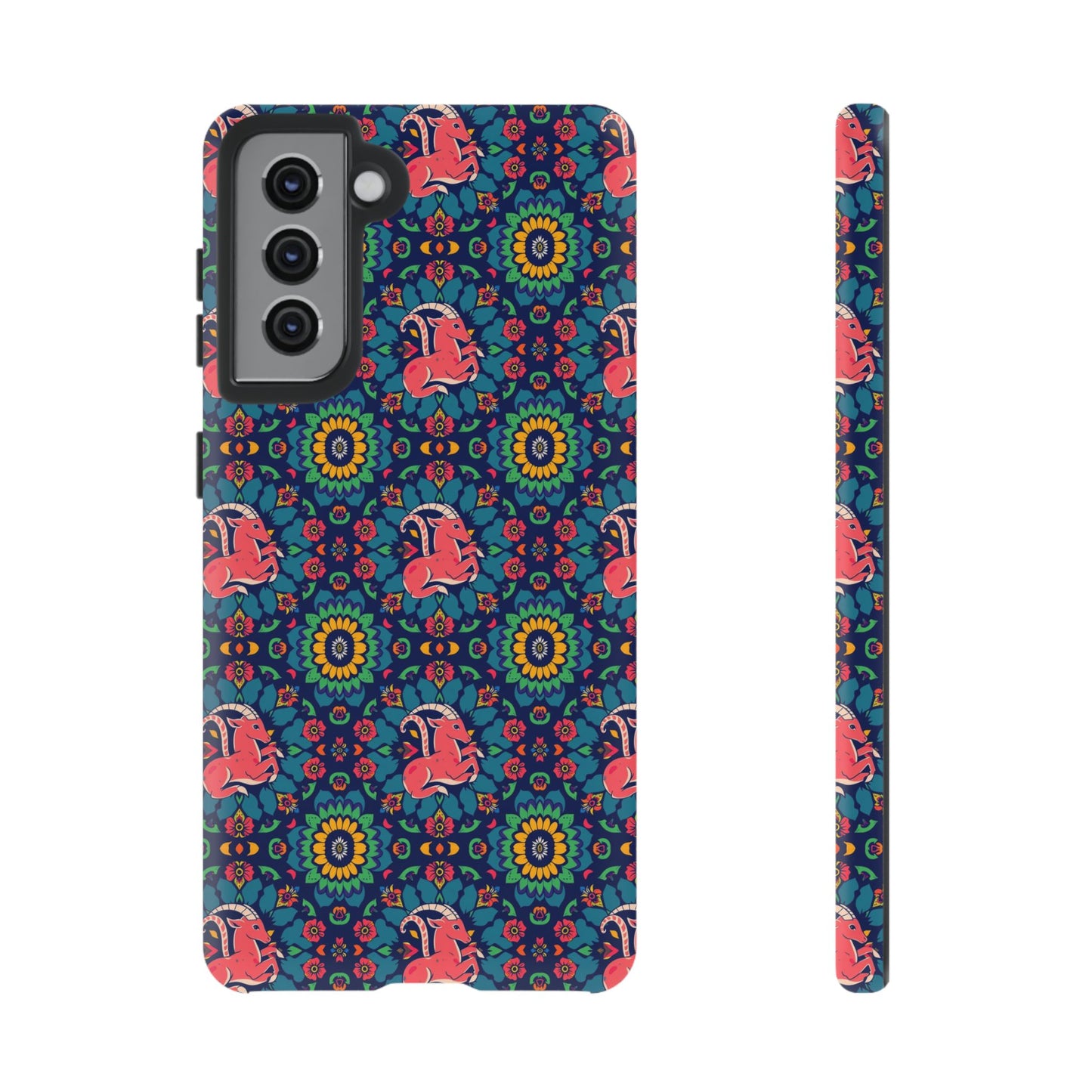 Tough Cases, Capricorn, Zodiac v1, Flower Pattern
