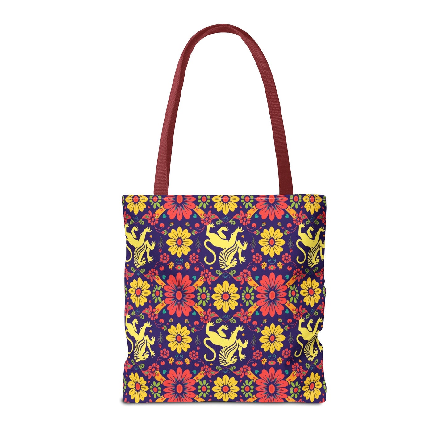 Tote Bag, (AOP), Leo, Zodiac v1, Flower Pattern