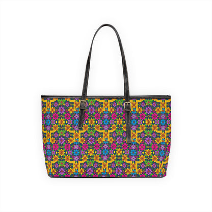 Leather Shoulder Bag, Gemini, Zodiac, Flower Pattern