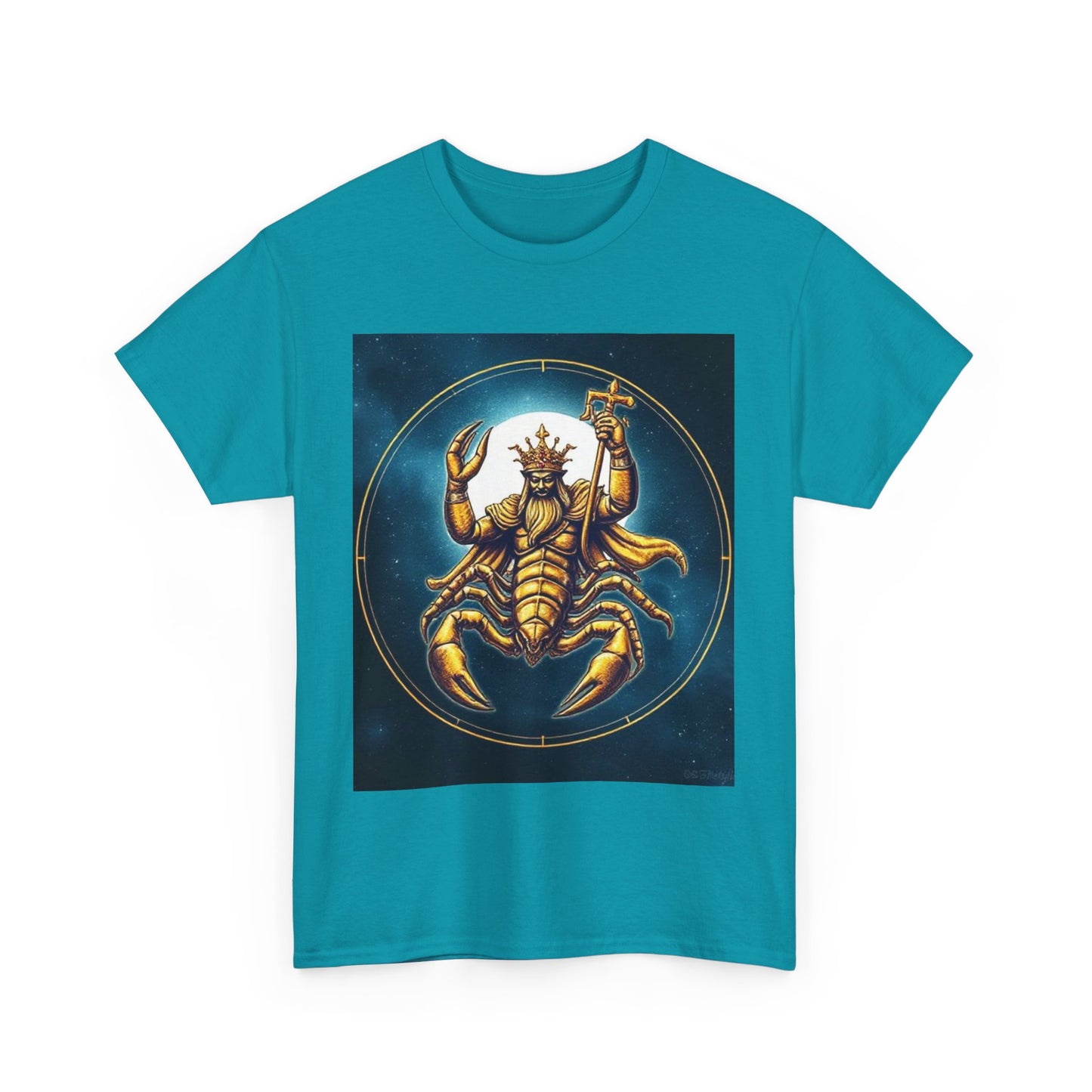 Unisex Heavy Cotton T-Shirt, Moon v1, Scorpio Zodiac Design
