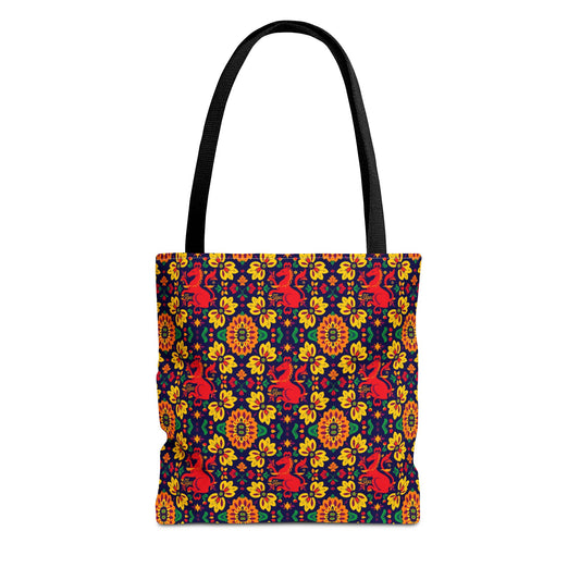 Tote Bag (AOP), Virgo, Zodiac, Flower Pattern