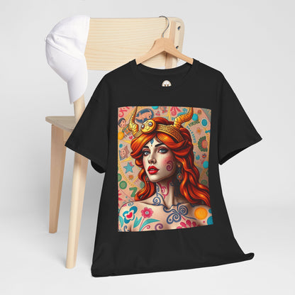 Unisex Heavy Cotton T-Shirt, Virgo, Zodiac v1, Sexy Art