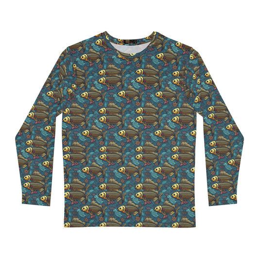 Men's Long Sleeve Shirt, (AOP), Pisces, Zodiac v1, Pattern