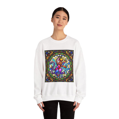 Unisex Heavy Blend™ Crewneck Sweatshirt, Glass, Leo Zodiac Design