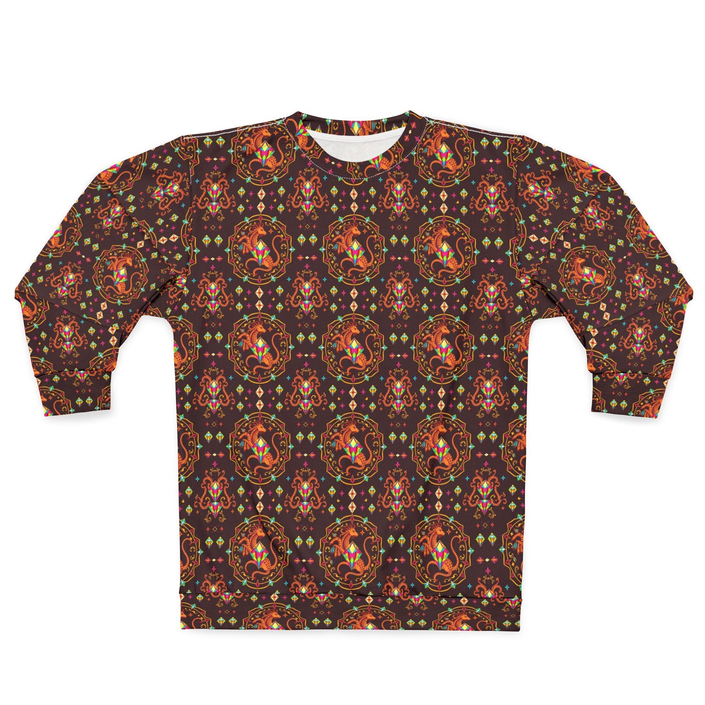 Unisex Sweatshirt (AOP), Virgo, Zodiac v1, Jewel Pattern