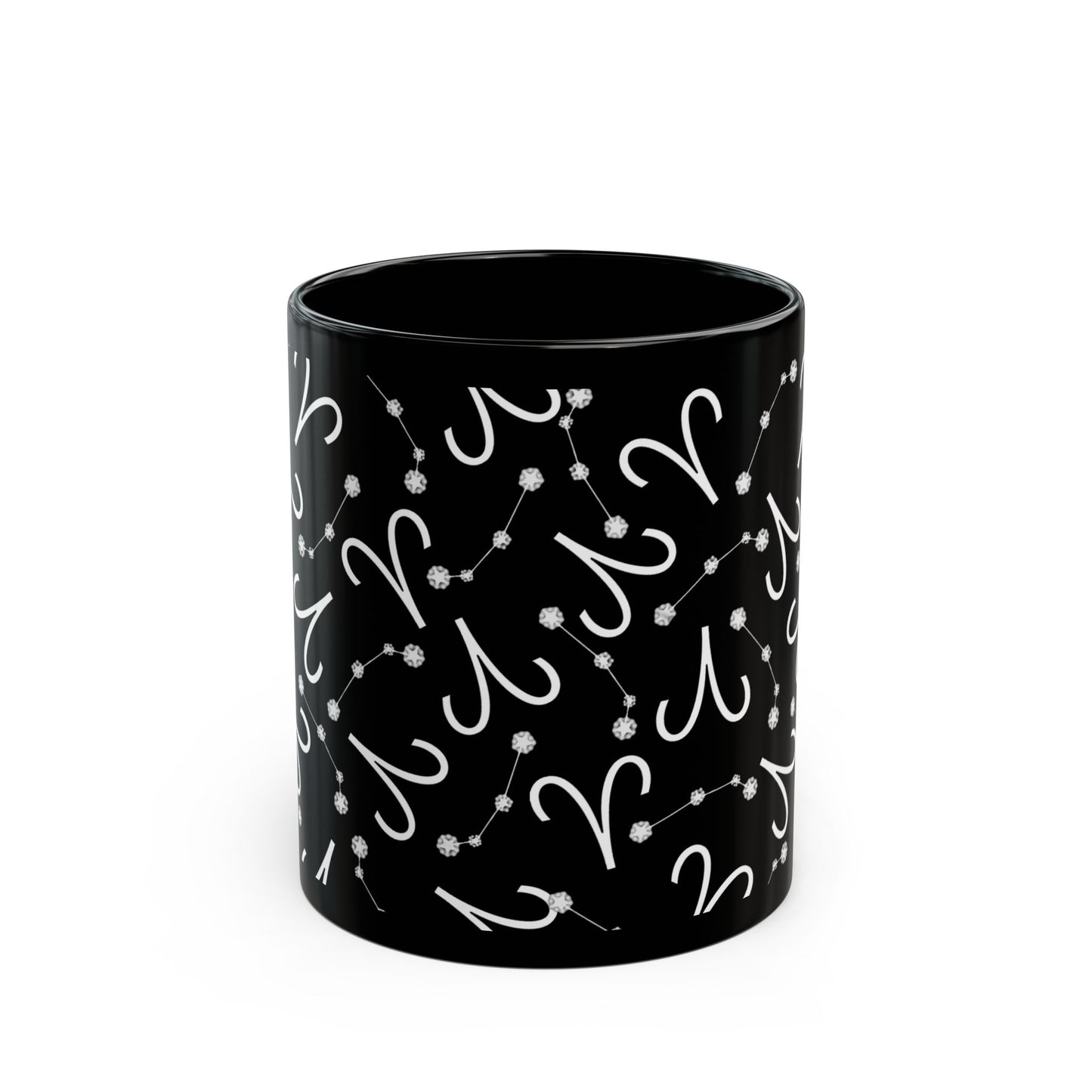 Zodiac 11oz Black Mug Aries Zodiac Sign