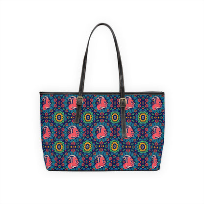 Leather Shoulder Bag, Capricorn, Zodiac v1, Flower Pattern