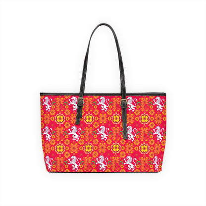 Leather Shoulder Bag, Leo, Zodiac, Flower Pattern