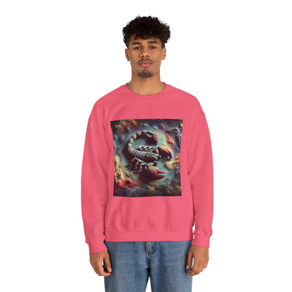 Unisex Heavy Blend™ Crewneck Sweatshirt, Trippy Mist Scorpion, Scorpio Zodiac Design