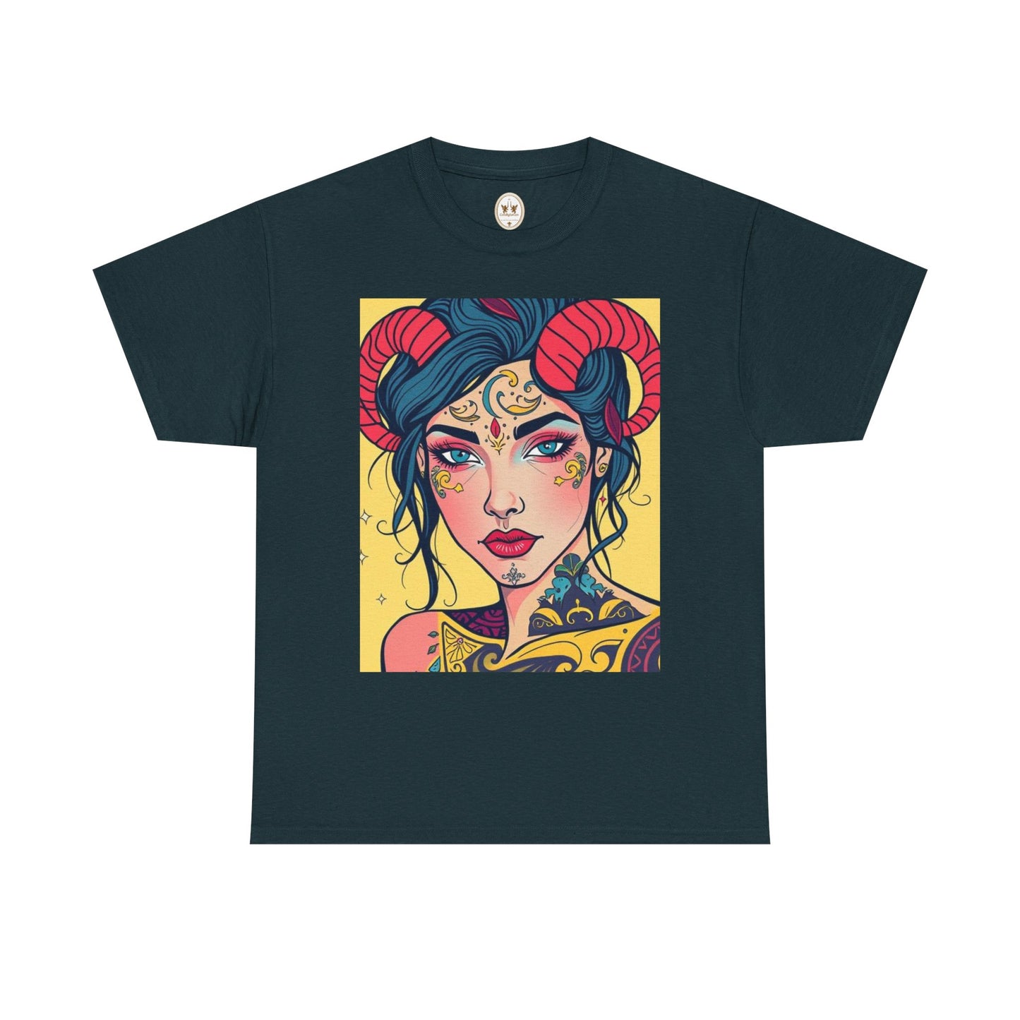 Unisex Heavy Cotton T-Shirt, Aries, Zodiac, Sexy Art