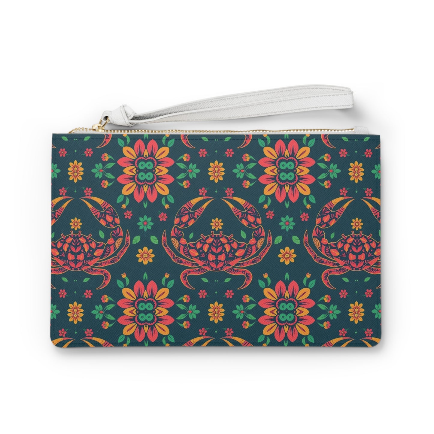 Clutch Bag, Cancer, Zodiac v1, Flower Pattern