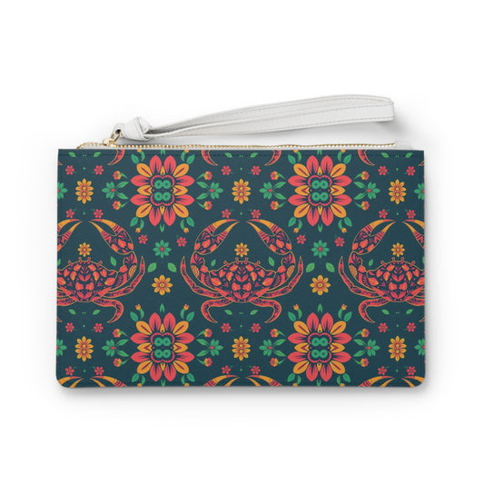 Clutch Bag, Cancer, Zodiac v1, Flower Pattern