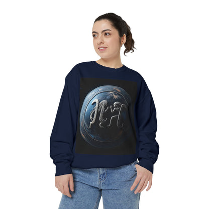 Garment-Dyed Sweatshirt, Unisex, Space Symbol Design, Gemini