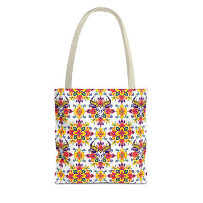 Tote Bag (AOP), Taurus, Zodiac, Flower Pattern