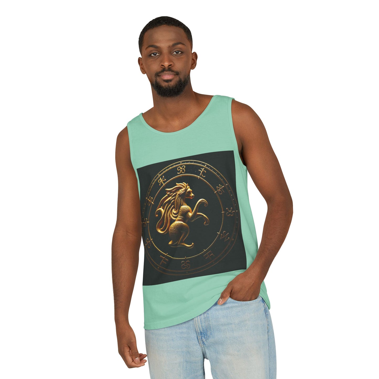 Unisex Garment-Dyed, Tank Top, Virgo Design, Planet Animal, 100% US cotton