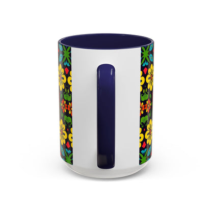 Accent Coffee Mug, Cancer, Zodiac v2, Flower Pattern, (11, 15oz)