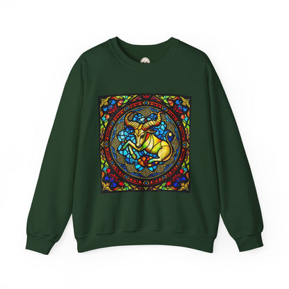 Unisex Heavy Blend™ Crewneck Sweatshirt, Glass, Taurus Zodiac Design