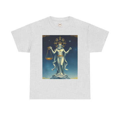 Unisex Heavy Cotton T-Shirt Space v2, Libra God, Zodiac Design