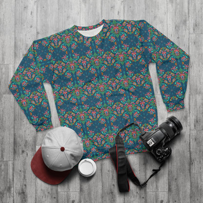 Unisex Sweatshirt (AOP), Taurus, Zodiac v2, Jewel Pattern