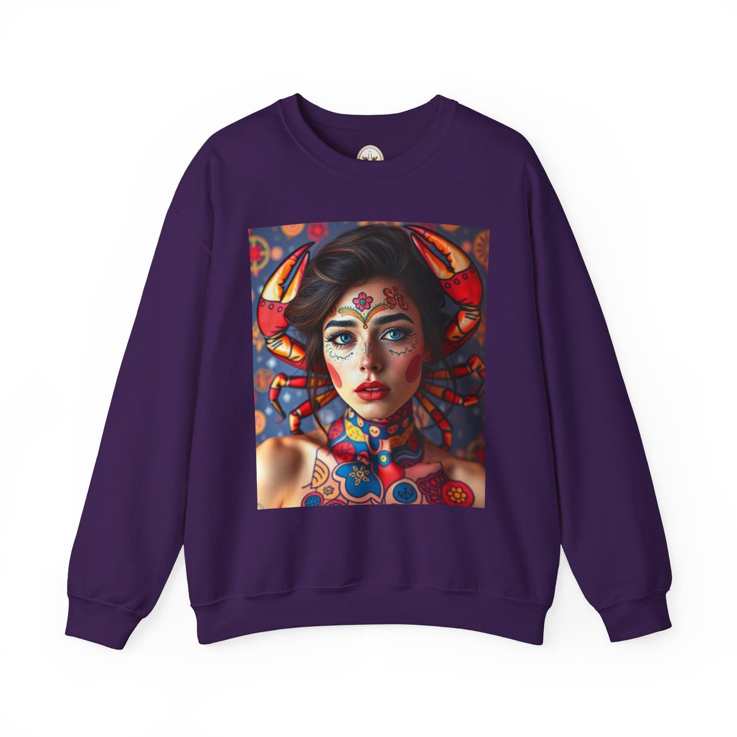Unisex Heavy Blend™ Crewneck Sweatshirt, Cancer, Zodiac v2, Sexy Pattern