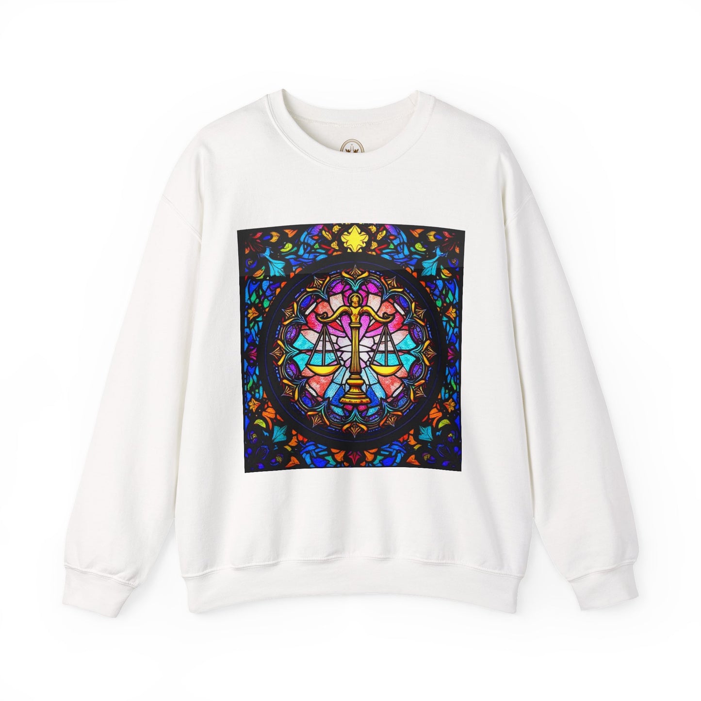 Unisex Heavy Blend™ Crewneck Sweatshirt, Glass 1, Libra Zodiac Design