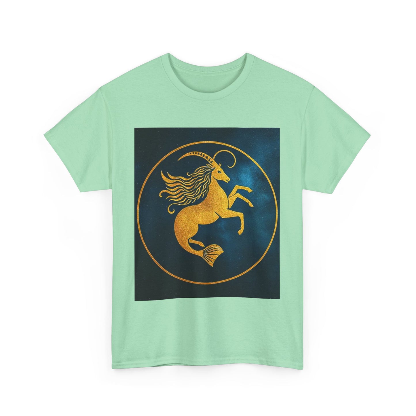 Unisex Heavy Cotton T-Shirt, Capricorn Animal v4, Symbol, Zodiac Design