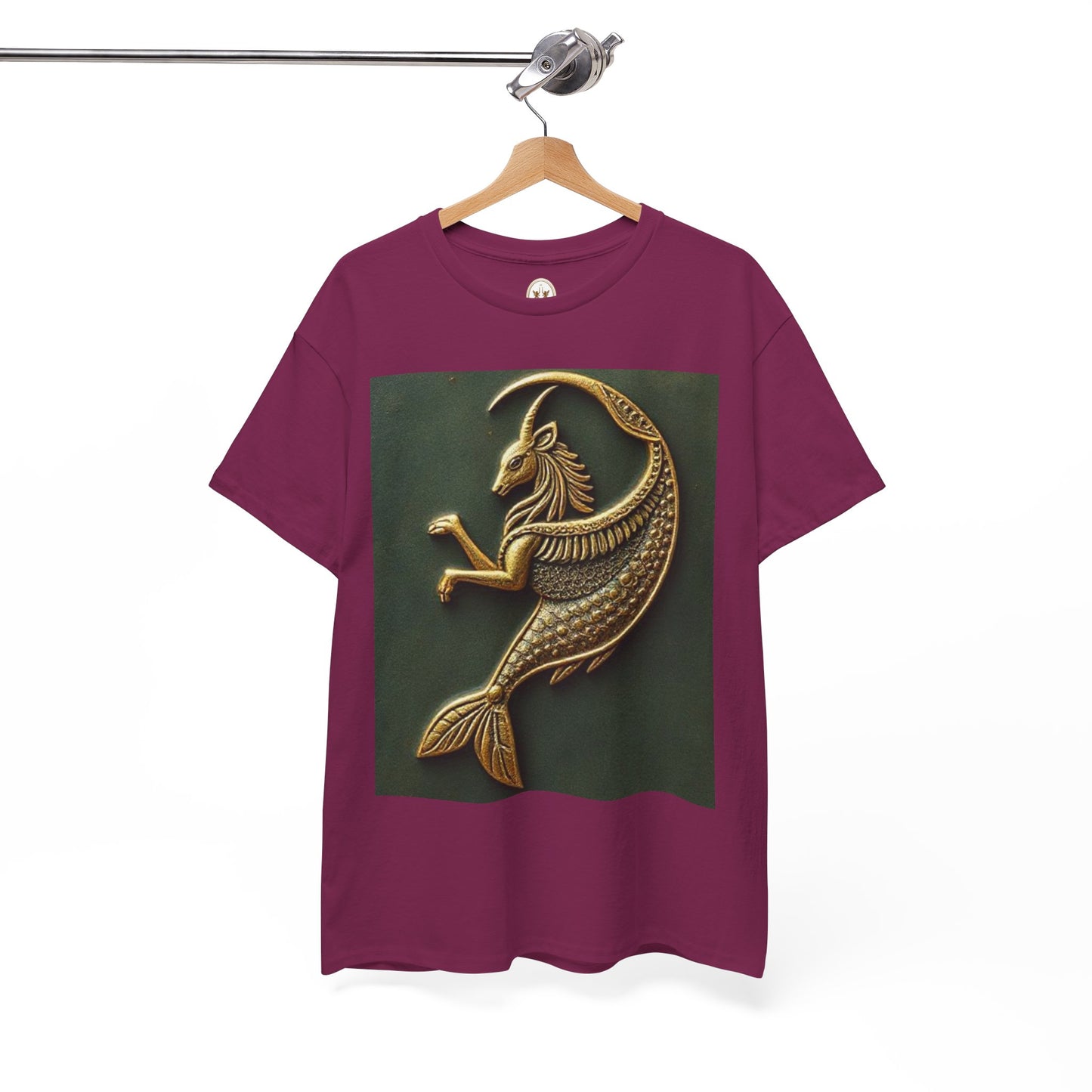 Unisex Heavy Cotton T-Shirt, Capricorn Animal v1, Symbol, Zodiac Design
