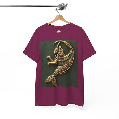 Unisex Heavy Cotton T-Shirt, Capricorn Animal v1, Symbol, Zodiac Design