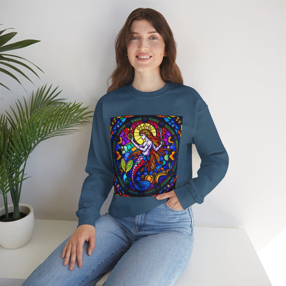 Unisex Heavy Blend™ Crewneck Sweatshirt, Glass 1, Aquarius Zodiac Design