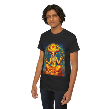 Unisex Heavy Cotton T-Shirt, Meditating Bull, Taurus Zodiac Design
