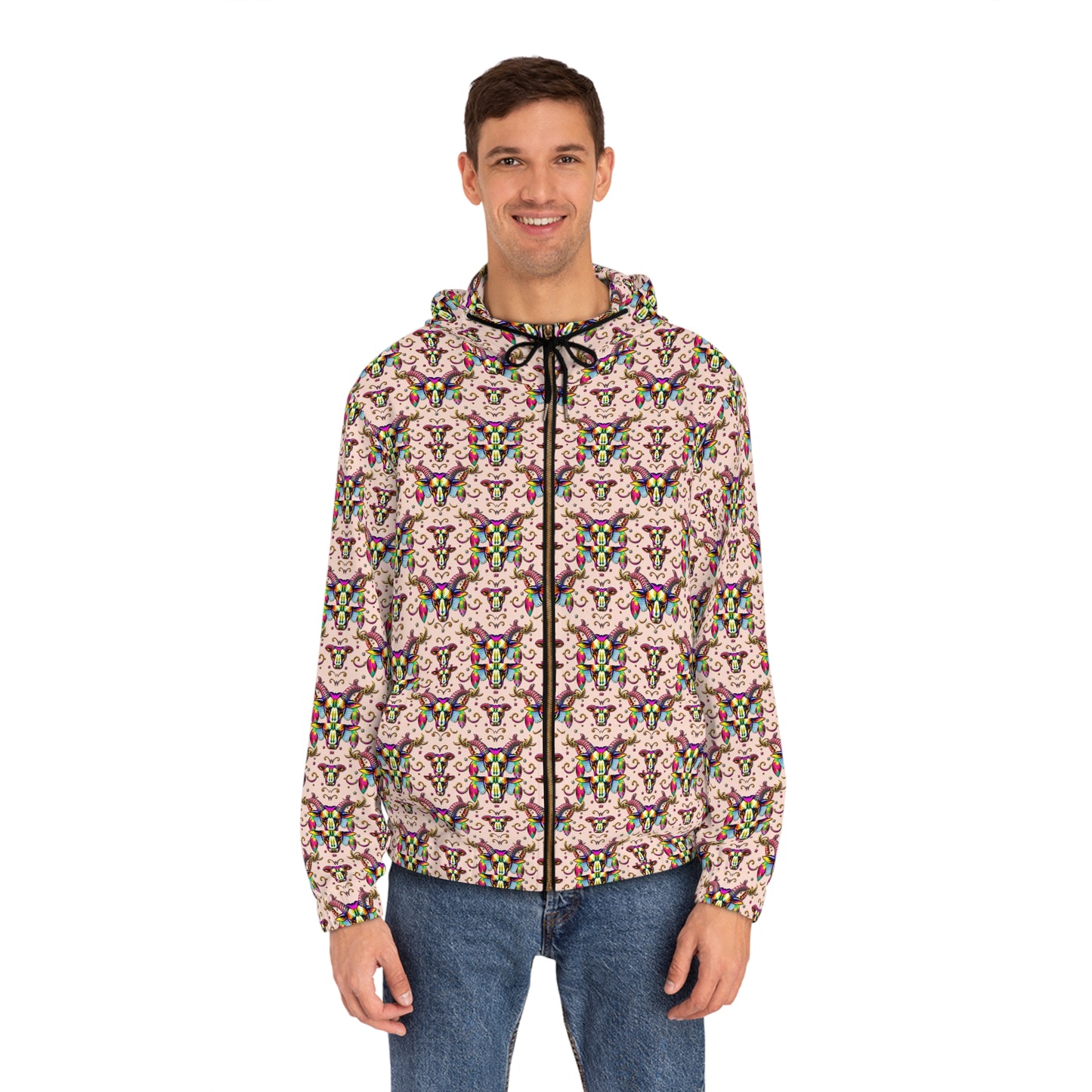 Full-Zip Hoodie (AOP), Taurus, Zodiac v2, Pattern
