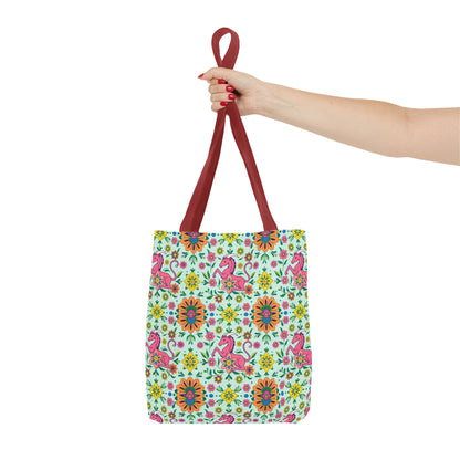 Tote Bag (AOP), Aquarius, Zodiac, Flower Pattern