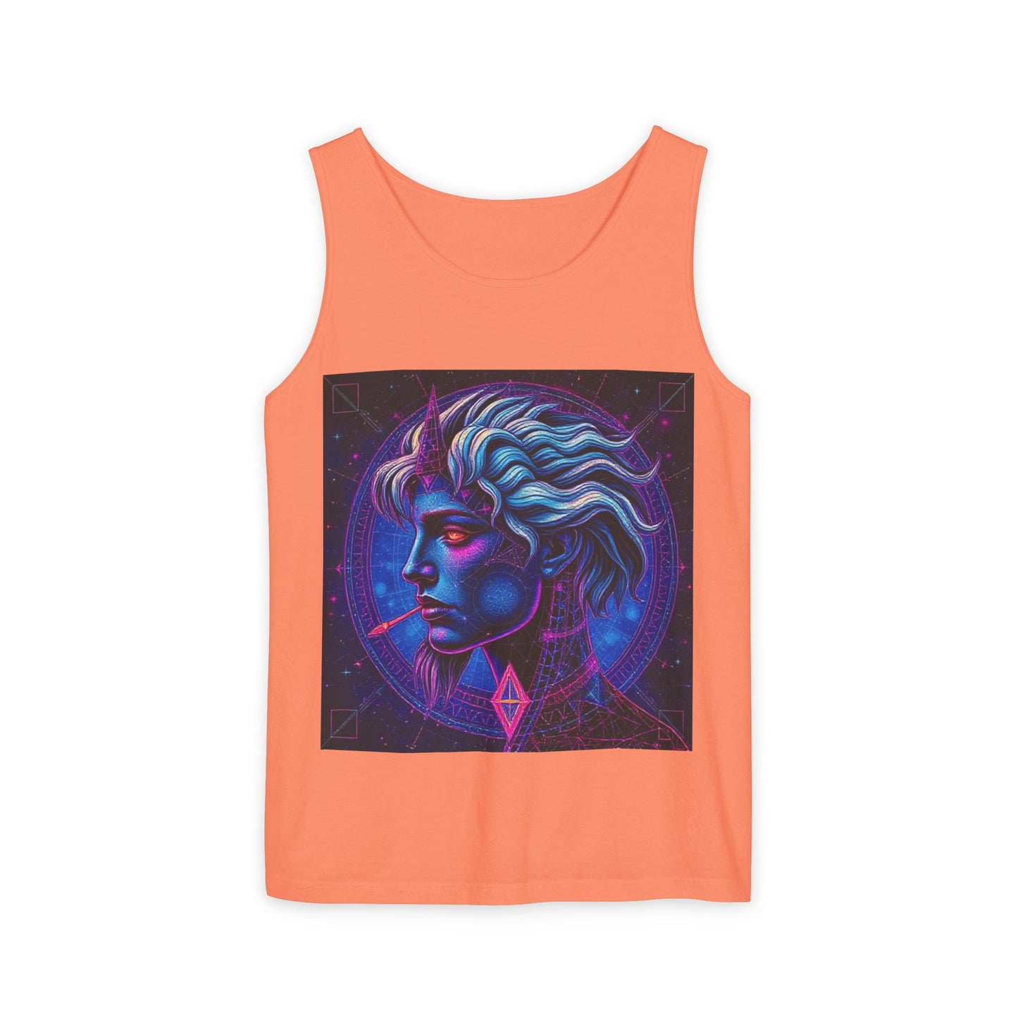 Unisex Garment-Dyed, Tank Top, Gemini, Pop Art v1, 100% US cotton