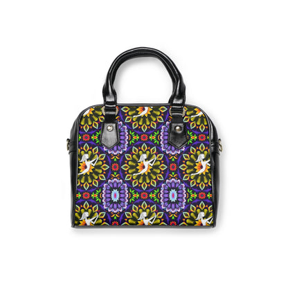Shoulder Handbag, Sagittarius, Zodiac v2, Flower Pattern