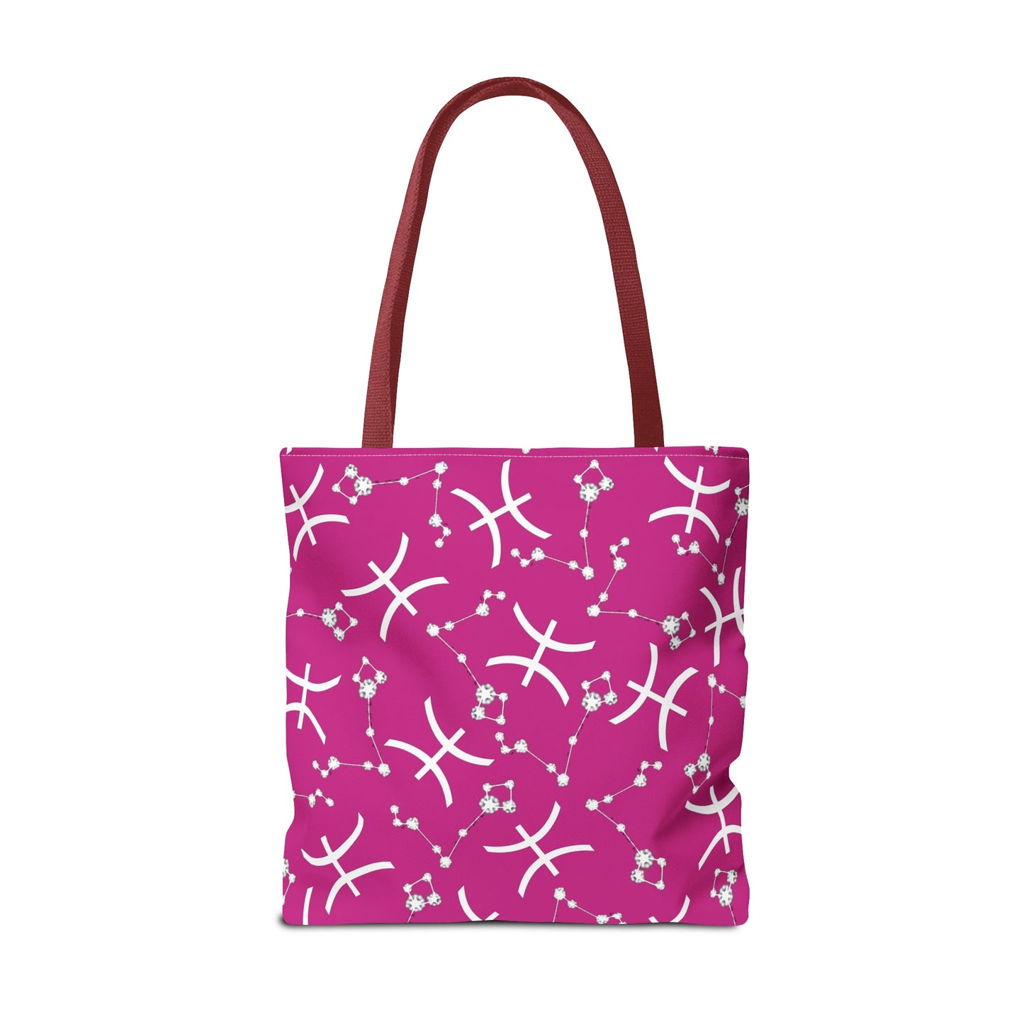 Tote Bag, Pisces Zodiac Sign, AOP, (Pink, White)