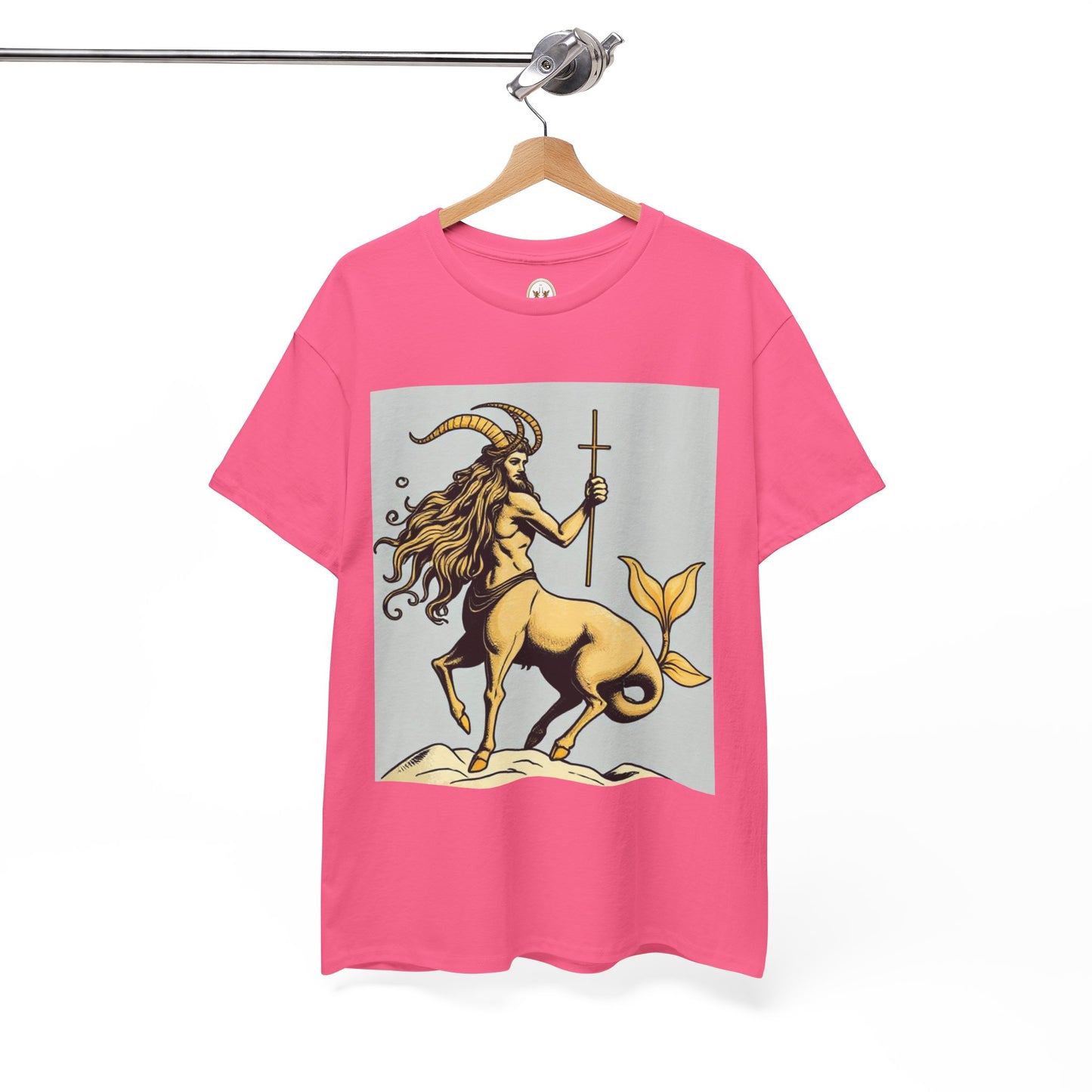 Unisex Heavy Cotton T-Shirt, Capricorn God v3, Zodiac Design
