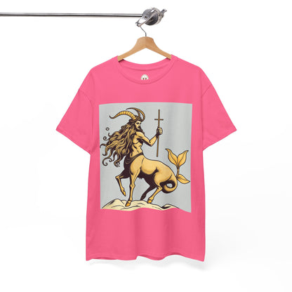 Unisex Heavy Cotton T-Shirt, Capricorn God v3, Zodiac Design