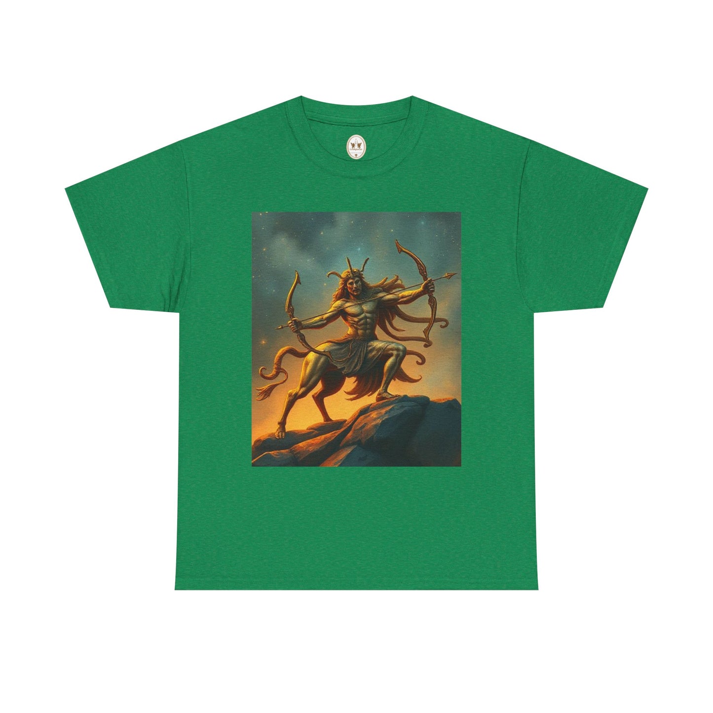 Unisex Heavy Cotton T-Shirt, Arrow Centaur v1, Sagittarius Zodiac Design