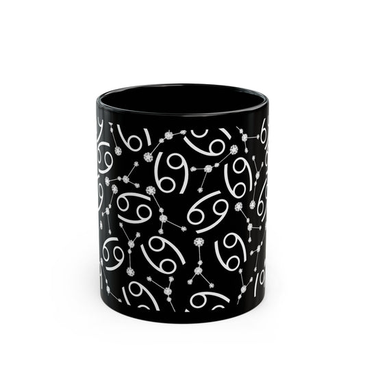 Zodiac 11oz Black Mug Cancer Zodiac Sign