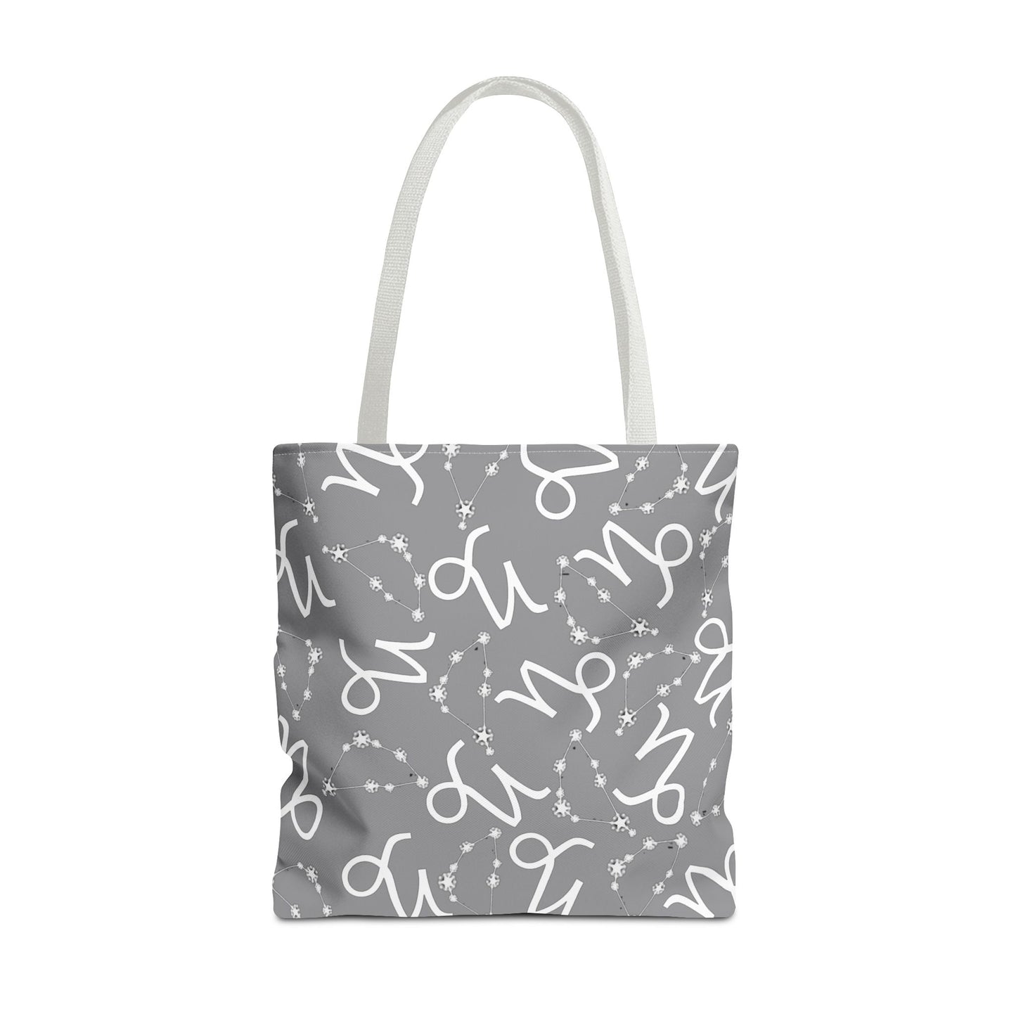 Tote Bag, Capricorn Zodiac Sign, AOP, (Grey, White)