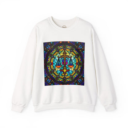 Unisex Heavy Blend™ Crewneck Sweatshirt, Glass, Libra Zodiac Design