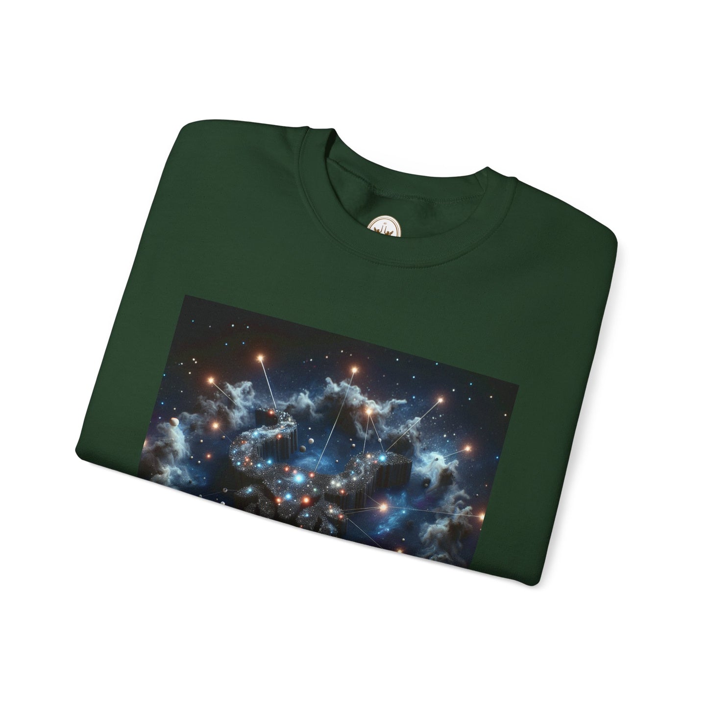 Unisex Heavy Blend™ Crewneck Sweatshirt, Space Bullhead, Taurus Zodiac Design