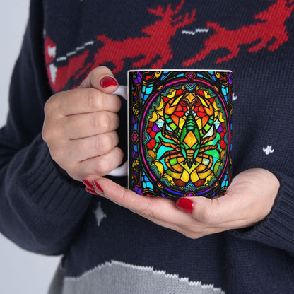 Ceramic Mug, (11oz, 15oz), Ceramic Coffee Mug, AOP, Glass Design, Scorpio Zodiac