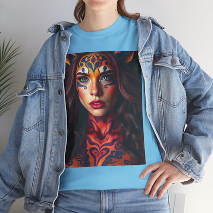 Unisex Heavy Cotton T-Shirt, Leo, Zodiac, Sexy Art