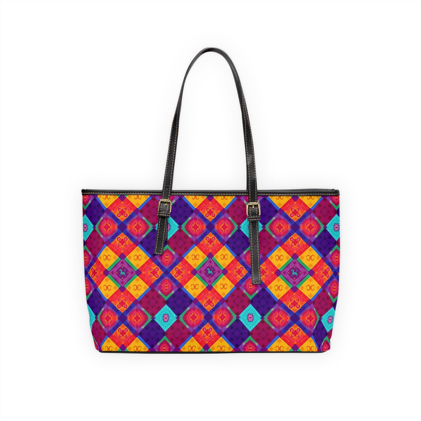Leather Shoulder Bag, Virgo, Zodiac, Shapes Pattern