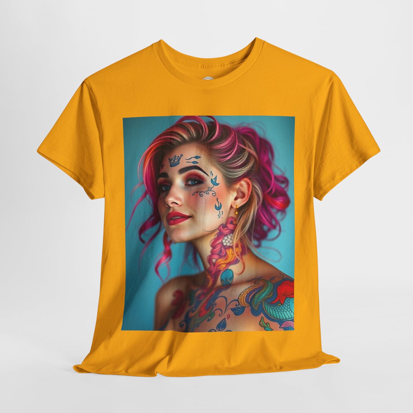 Unisex Heavy Cotton T-Shirt, Pisces, Zodiac v3, Sexy Art