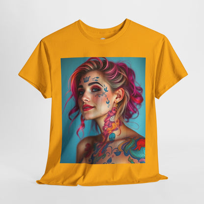 Unisex Heavy Cotton T-Shirt, Pisces, Zodiac v3, Sexy Art