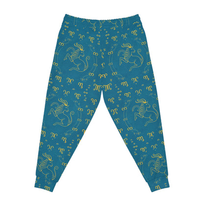 Athletic Joggers, Zodiac Design, Pattern v1, Aquarius, AOP